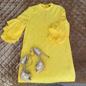 Zara ruffled sleeve dress